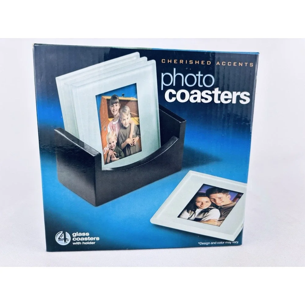 NEW Cherished Accents Photo Coasters Set‎ of 4 - Vintage